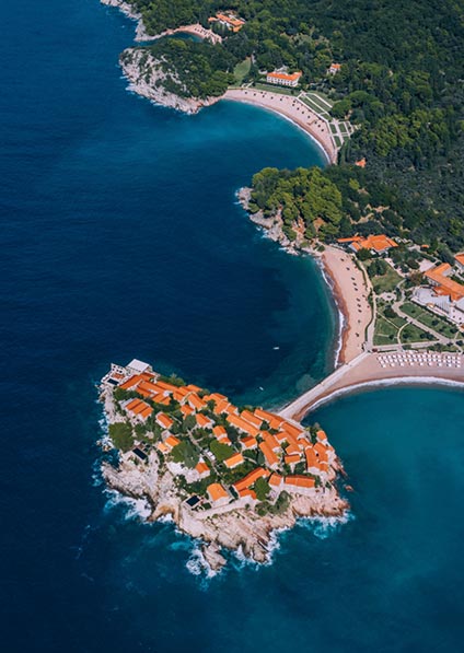 Aman resort is a luxurious property situated on the Sveti Stefan island