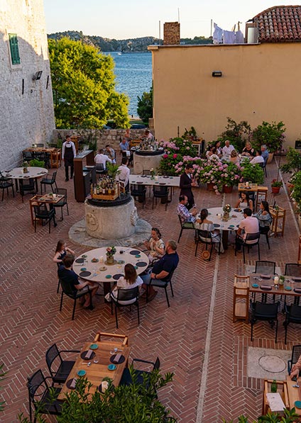 Terrace of Pelegrini restaurant in Sibenik