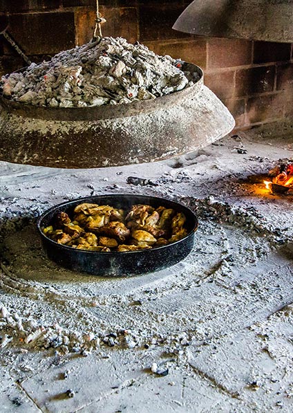 Traditional Croatian peka cooking at a tavern on Brac Island